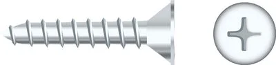 #6 X 1 1/4 FLT SMS CHROM 50BG