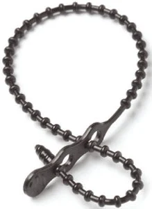 8″ BLK BEADED CABLE TIE 15/PK