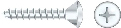 #8 X 1 OVL SMS CHROM 50BG