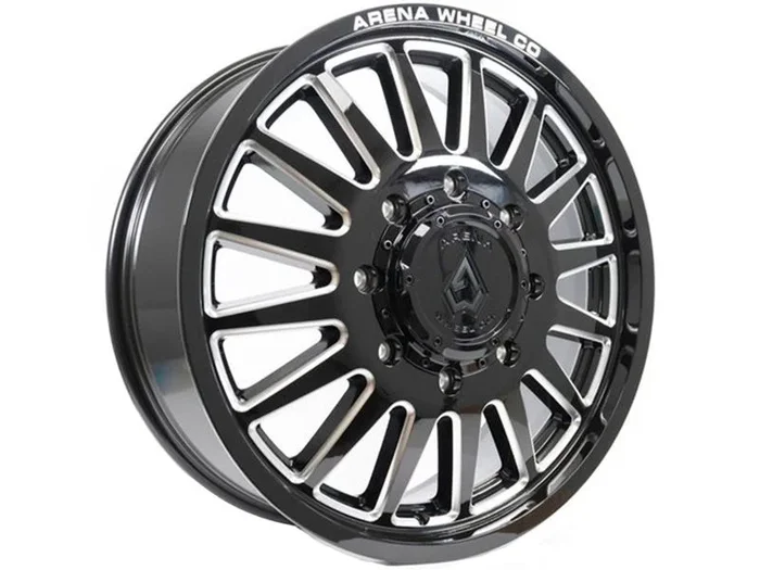 Arena Milled Gloss Black Rival Dually Wheel