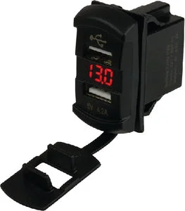 DBL USB ROCKER SWCH/VOLTMETER
