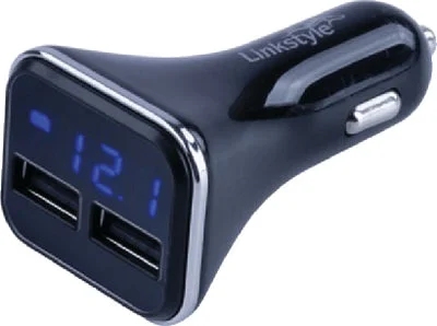 DOUBLE USB POWER PLUG W/METER
