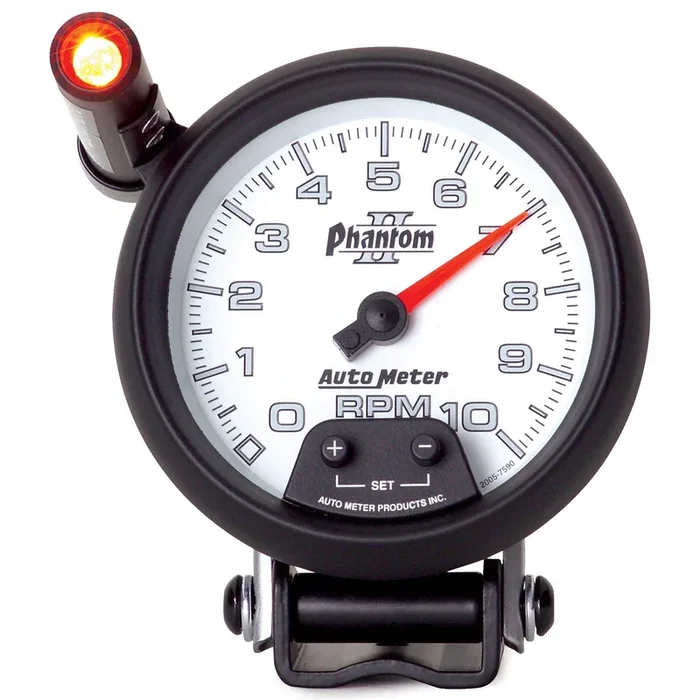 GAUGE, TACHOMETER, 3 3/4in, 10K RPM, PEDESTAL W/ EXT. QUICK-LITE, PHANTOM II