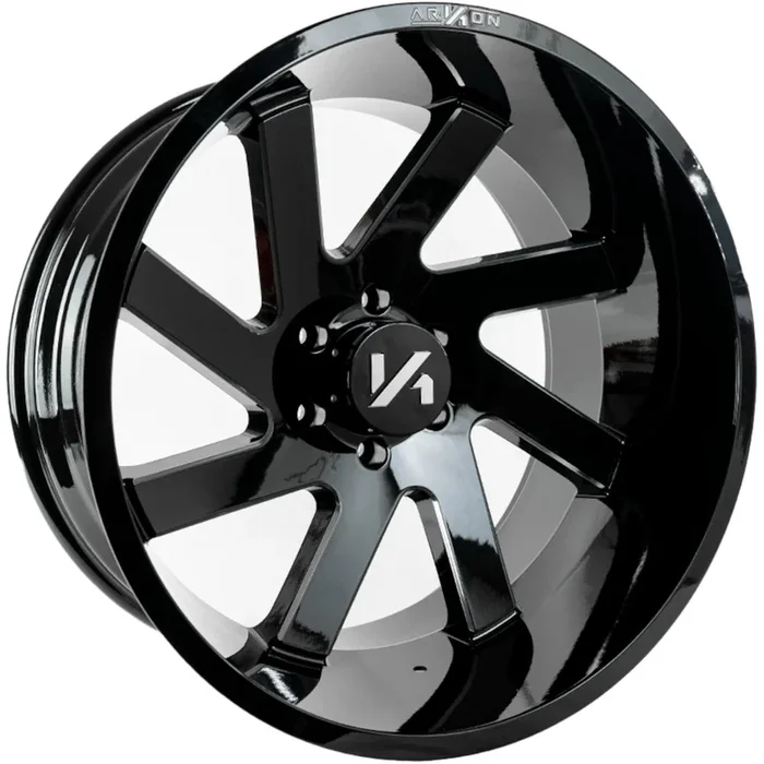 Lincoln Off Road Wheels Gloss Black Milled Edges 20×12 6×5.5 -51 108mm Arkon Off Road