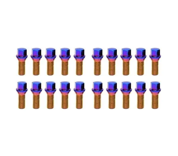 Mevius Hex Lug Bolts M14x1.50 Cone 40mm Blue Neon
