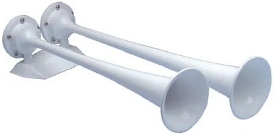 MINI DUAL TRUMPET HORN WHITE