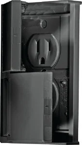 OUTLET DUAL W-CVR BLACK