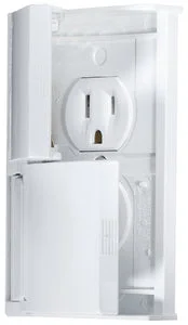 OUTLET DUAL W-CVR WHITE