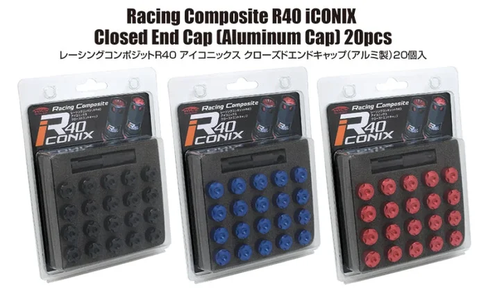 Project Kics 14×1.50 R40 Iconix Aluminum Cap Set – Blue (20 Pcs)