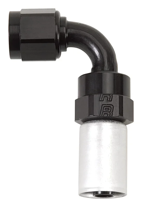 Russell HOSE END #10 CRIMP ON SWIVEL 90 DEG BLK/CLR