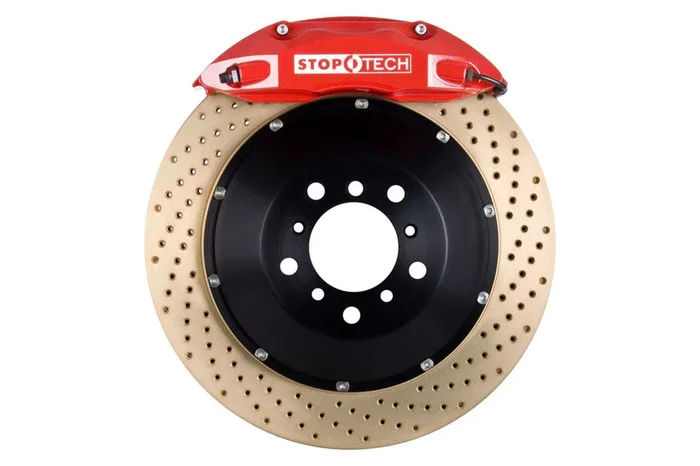 Stoptech ST-40 Big Brake Kit Front 332mm Red Zinc Drilled Rotors – 2003-2006 Mitsubishi Evo 8/9