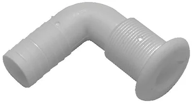 THRU HULL 1-1/8IN 90D HOSE WHT