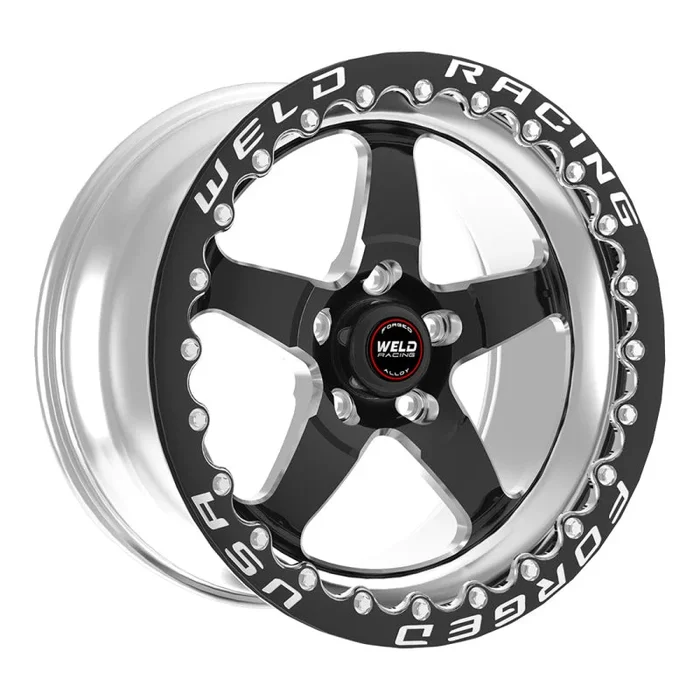 Weld S71 15×15.33 / 5×4.75 BP / 4.5in. BS Black Wheel (Low Pad) – Black Single Beadlock