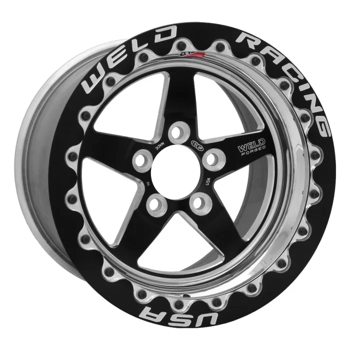 Weld S71 15×9.33 / 5×4.5 BP / 5.5in. BS Black Wheel (Medium Pad) – Black Single Beadlock MT