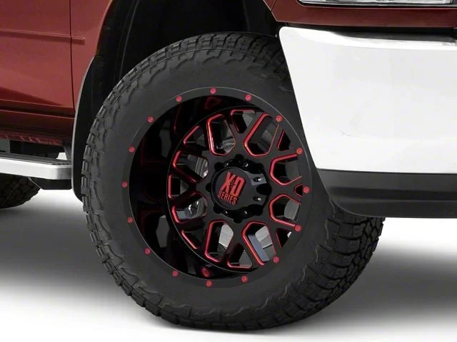 XD Grenade Satin Black Milled with Red Clear Coat 8-Lug Wheel; 20×10; -24mm Offset (10-18 RAM 2500)Find parts that fit my vehicle