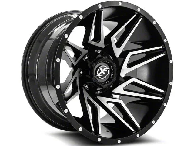 XF Offroad XF-218 Gloss Black Machined 5-Lug Wheel; 20×10; -24mm Offset (02-08 RAM 1500, Excluding Mega Cab)Find parts that fit my vehicle