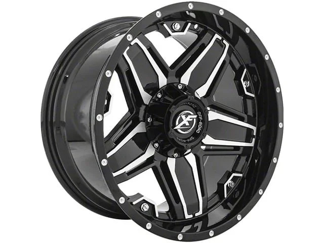 XF Offroad XF-223 Gloss Black Machined 5-Lug Wheel; 20×12; -44mm Offset (02-08 RAM 1500, Excluding Mega Cab)Find parts that fit my vehicle